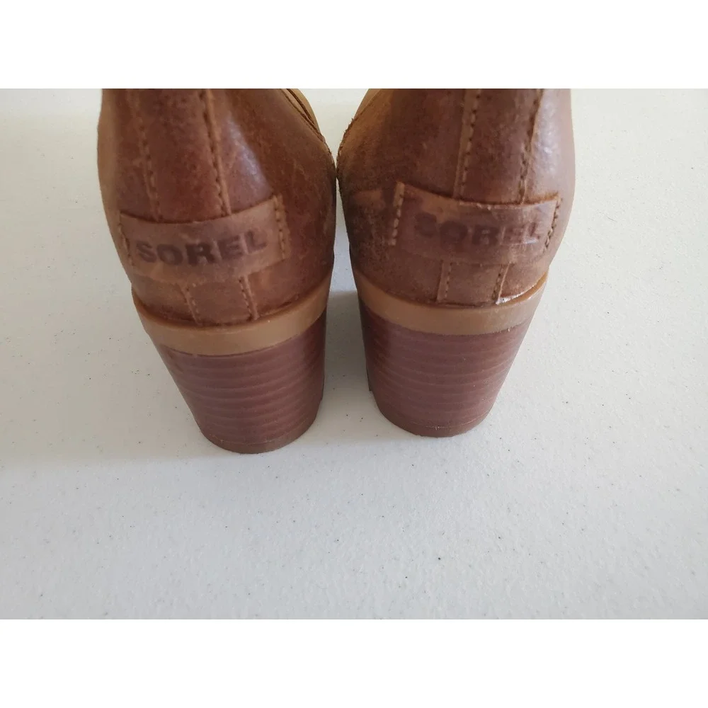 Sorel Cate Chelsea Boots Womens 8 Brown Leather Block Heel NL3712-242 - Picture 5 of 11